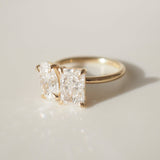 3.43 TCW Radiant & Oval Shaped Toi Et Moi Lab Grown Diamond Engagement Ring