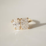 3.43 TCW Radiant & Oval Shaped Toi Et Moi Lab Grown Diamond Engagement Ring