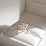 2.02 CT Emerald Shaped Bezel Lab Grown Diamond Engagement Ring