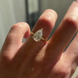 2.53 CT Pear Shaped Solitaire Lab Grown Diamond Engagement Ring