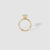 2.11 CT Emerald Shaped Half Bezel Lab Grown Diamond Engagement Ring