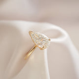 4.04 CT Pear Shaped Solitaire Lab Grown Diamond Engagement Ring