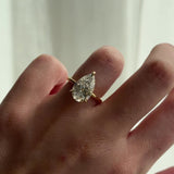 4.04 CT Pear Shaped Solitaire Lab Grown Diamond Engagement Ring