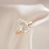 4.04 CT Pear Shaped Solitaire Lab Grown Diamond Engagement Ring