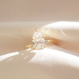 2 CT Pear Shaped Solitaire Lab Grown Diamond Engagement Ring