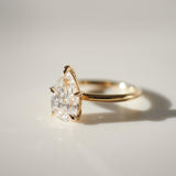 2 CT Pear Shaped Solitaire Lab Grown Diamond Engagement Ring