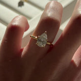 2 CT Pear Shaped Solitaire Lab Grown Diamond Engagement Ring