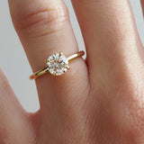1.03 CT Round Shaped Solitaire Lab Grown Diamond Engagement Ring