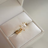 2.01 CT Oval Shaped Solitaire Lab Grown Diamond Engagement Ring