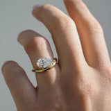 2 CT East West Pear Shaped Solitaire Lab Grown Diamond Engagement Ring