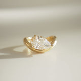 2 CT East West Pear Shaped Solitaire Lab Grown Diamond Engagement Ring