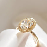 2.09 CT Oval Shaped Solitaire Lab Grown Diamond Engagement Ring