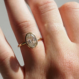 2.01 CT Oval Shaped Bezel Lab Grown Diamond Engagement Ring