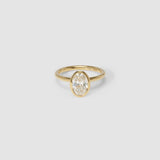 2.01 CT Oval Shaped Bezel Lab Grown Diamond Engagement Ring