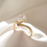1.32 CT Marquise Shaped Solitaire Lab Grown Diamond Engagement Ring