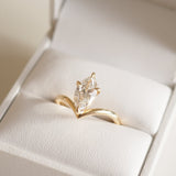 1.32 CT Marquise Shaped Solitaire Lab Grown Diamond Engagement Ring