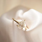 1.06 CT Pear Shaped Solitaire Lab Grown Diamond Engagement Ring