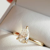 1.06 CT Pear Shaped Solitaire Lab Grown Diamond Engagement Ring