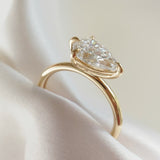 1.53 CT East West Pear Shaped Solitaire Lab Grown Diamond Engagement Ring