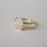 3.02 CT Enlongated Cushion Shaped Solitaire Lab Grown Diamond Engagement Ring