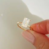 2.04 CT Emerald Shaped Solitaire Lab Grown Diamond Engagement Ring