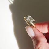 2 CT East West Emerald Shaped Solitaire Lab Grown Diamond Engagement Ring