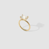 2 CT East West Emerald Shaped Solitaire Lab Grown Diamond Engagement Ring