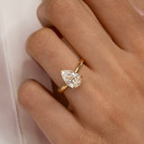 Pear Lab Grown Diamond Hidden Halo Style Engagement Ring