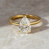 Pear Lab Grown Diamond Hidden Halo Style Engagement Ring