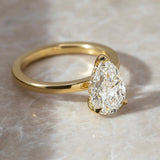Pear Lab Grown Diamond Hidden Halo Style Engagement Ring