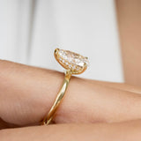 Pear Lab Grown Diamond Hidden Halo Style Engagement Ring