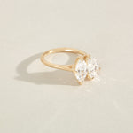 2 CT Emerald Pave Moissanite Engagement Ring