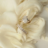 2 CT Emerald Pave Moissanite Engagement Ring