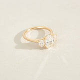 2 CT Emerald Pave Moissanite Engagement Ring