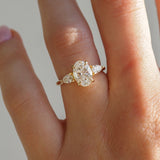 2 CT Emerald Pave Moissanite Engagement Ring