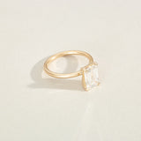 2 CT Emerald Pave Moissanite Engagement Ring