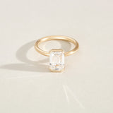 2 CT Emerald Pave Moissanite Engagement Ring