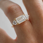 2 CT Emerald Pave Moissanite Engagement Ring