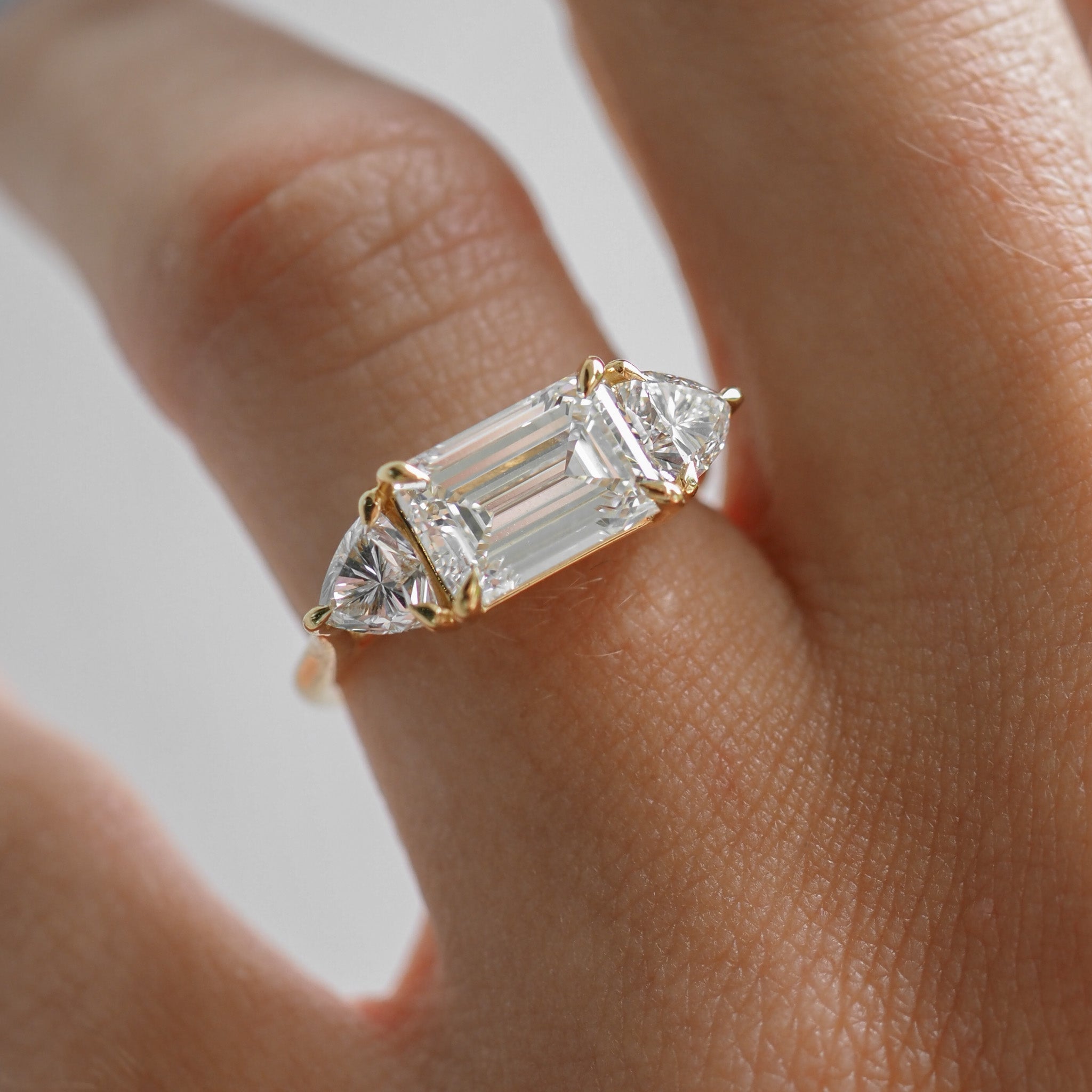 2 CT Emerald Pave Moissanite Engagement Ring