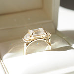 2 CT Emerald Pave Moissanite Engagement Ring