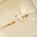 2 CT Emerald Pave Moissanite Engagement Ring