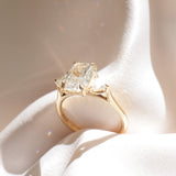 2 CT Emerald Pave Moissanite Engagement Ring