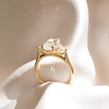2 CT Emerald Pave Moissanite Engagement Ring