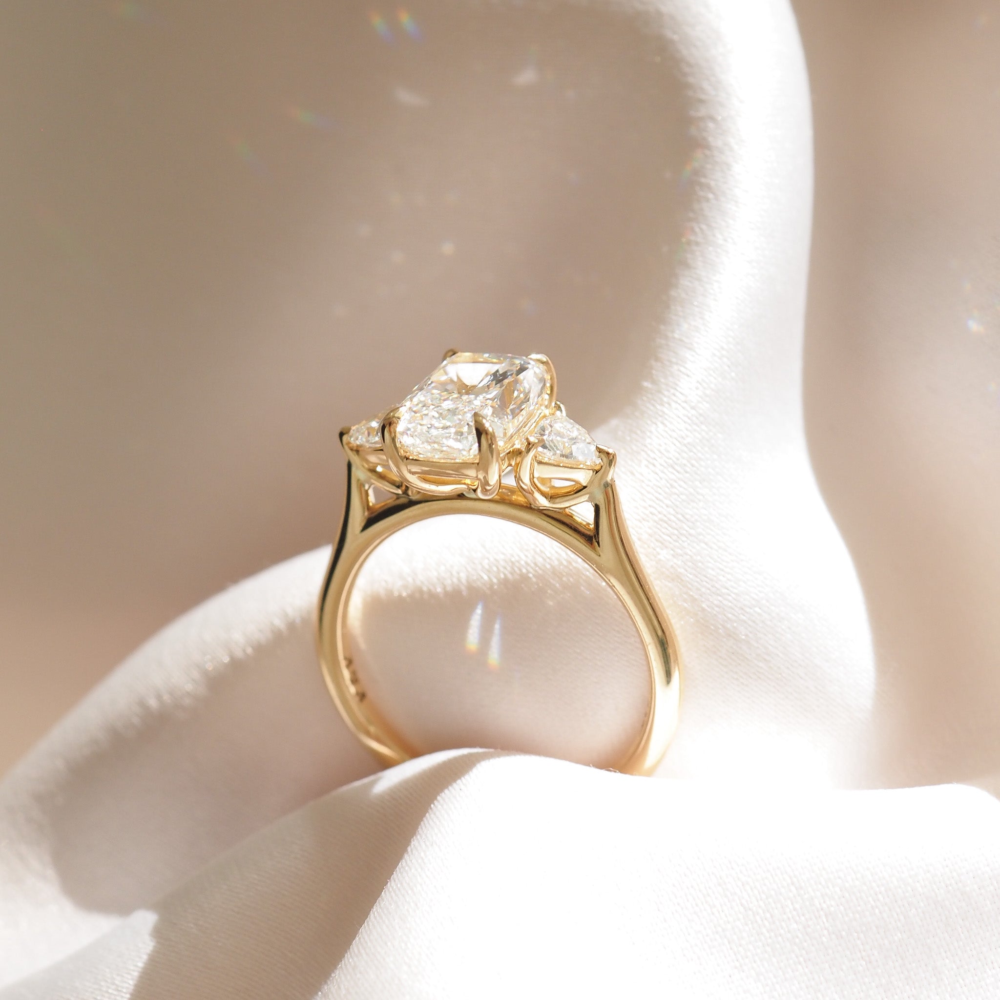 2 CT Emerald Pave Moissanite Engagement Ring