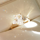 2 CT Emerald Pave Moissanite Engagement Ring