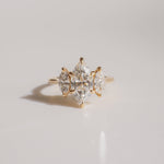 2 CT Emerald Pave Moissanite Engagement Ring