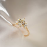 2 CT Emerald Pave Moissanite Engagement Ring