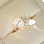 2 CT Emerald Pave Moissanite Engagement Ring
