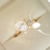 2 CT Emerald Pave Moissanite Engagement Ring