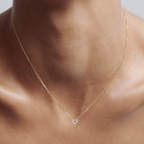 0.1 TCW Round Moissanite Heart Necklace